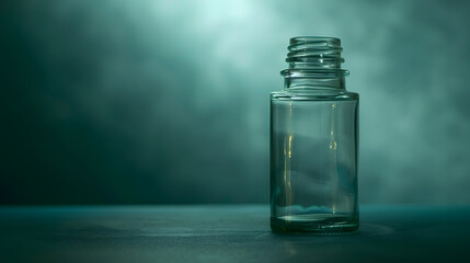 Poster - empty glass bottle with lid : Generative AI
