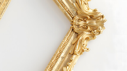 Poster - The antique gold frame on the white background : Generative AI