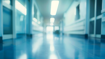 Poster - Abstract blur hospital interior for background : Generative AI