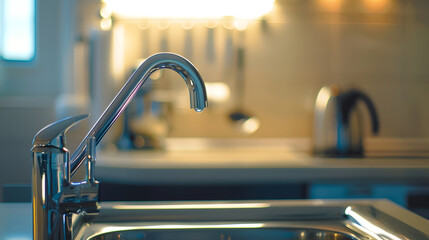 Leinwandbilder - Modern kitchen a picture of a faucet : Generative AI