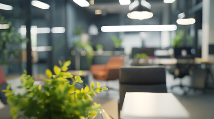 Poster - Blur background of modern office interior design  Contemporary workspace for creative business : Generative AI