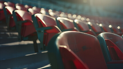 Seats at the stadium shallow depth of field : Generative AI