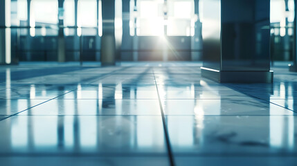 Aufkleber - the square platform of urban modern building business office area : generative ai