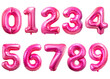 © Chaka_32 - Set of metallic pink balloon numbers set, isolated on transparent background