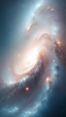 Wall Mural - Bright galaxy in space. Vertical video with space background.