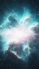 Wall Mural - Bright galaxy in space. Vertical video with space background.