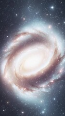 Wall Mural - Bright galaxy in space. Vertical video with space background.
