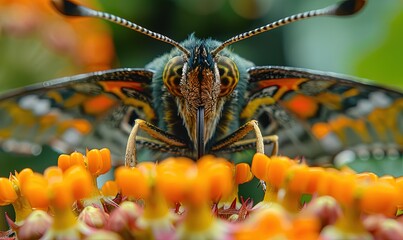 Wall Mural - Close-Up of a Butterfly on a flower