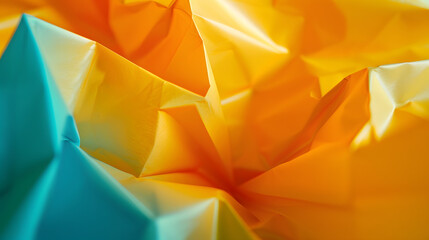 Poster - Closeup of sheet paper folded in eight texture background : Generative AI