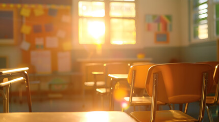 Aufkleber - Elementary classroom back to school concept : Generative AI