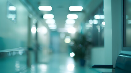 Poster - Abstract blur hospital interior for background : Generative AI