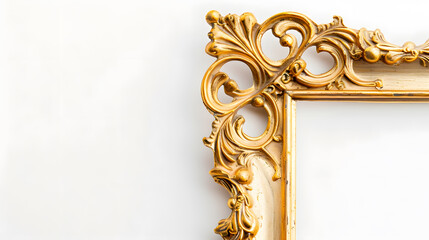 Poster - The antique gold frame on the white background : Generative AI