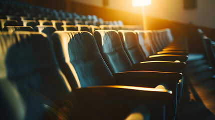 Poster - Empty row of seats in a cinema or theater : Generative AI