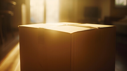 Poster - Cardboard box ready for shipping : Generative AI