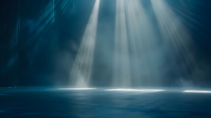 Aufkleber - Close up of light beam at the empty stage with copy space : Generative AI