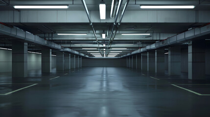 Poster - Empty parking garage in modern apartment : Generative AI