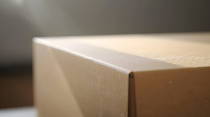 Poster - close up of  a cardboard box on white background : Generative AI