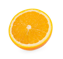 Half of fresh ripe orange isolated on white