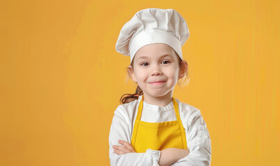 Wall Mural - Cute little chef girl