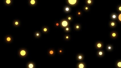 Canvas Print - golden bokeh christmas background, circle particles, glow blur gold ball