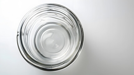 Poster - An empty open glass jar Isolated on a white background top view : Generative AI