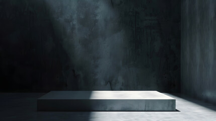Poster - dark concrete wall and floor background three dimensional room for mock up or product display : Generative AI