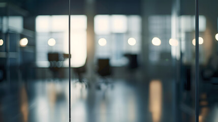 Leinwandbilder - On the blurred background of the empty office room : Generative AI