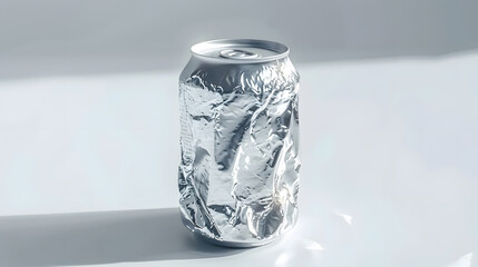 Poster - object on white  Crumpled beverage can : Generative AI