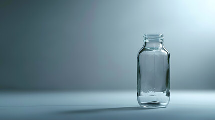 Poster - empty glass bottle with lid : Generative AI