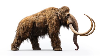 Wall Mural - isolated mammoth on white background.