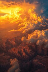 Canvas Print - Lightning strike and heavy cloud at Grand Canyon.