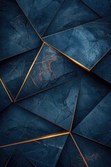 Wall Mural - A blue and gold patterned wall with a lot of detail