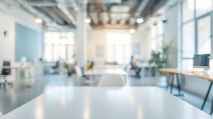 Leinwandbilder - Blur focus of White open space office interior can be used as background : Generative AI