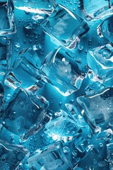 Poster - A blue background with ice cubes on it