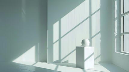Poster - Minimalist room with shadow overlay : Generative AI