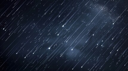 Wall Mural - Streaks of meteors in a dark sky.