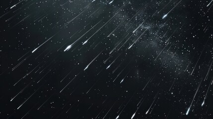 Wall Mural - Streaks of meteors in a dark sky.