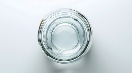 Poster - An empty open glass jar Isolated on a white background top view : Generative AI