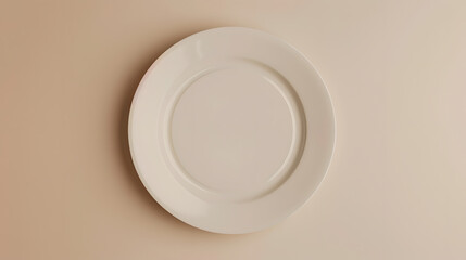 Aufkleber - white plate mockup with cream background for the wedding template top view : Generative AI