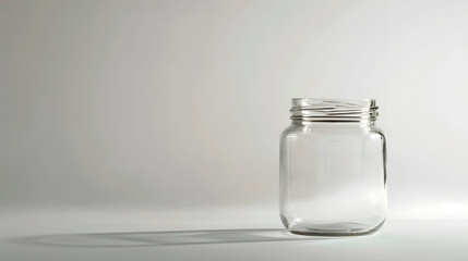 Poster - empty glass jar isolated on white with clipping path : Generative AI