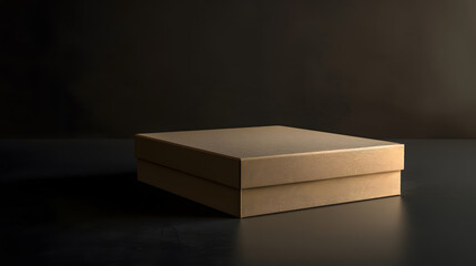 Poster - paper box isolated on black background : Generative AI