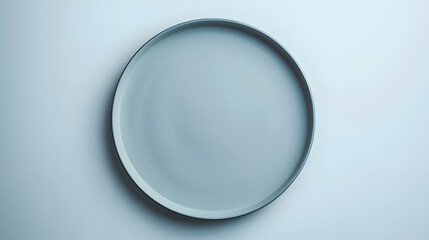 Aufkleber - Empty ceramic plate gray round tray plate isolated on white background with clipping path : Generative AI