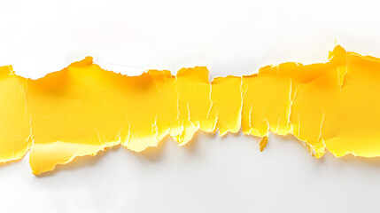 Leinwandbilder - Yellow ripped paper torn edges strips isolated on white background : Generative AI