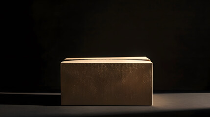 Poster - paper box isolated on black background : Generative AI