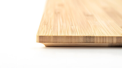 Poster - Bamboo cutting board on a white background : Generative AI