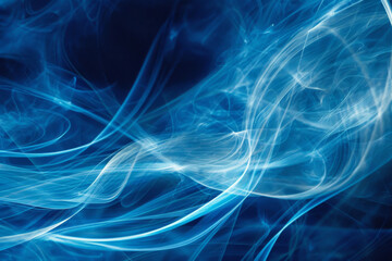 Poster - Abstract electric blue waves flow dynamically across a dark backdrop, creating a sense of energy and futuristic motion in this image