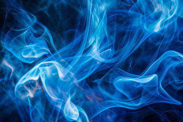Poster - Stunning abstract background featuring electric blue smoke waves creating a dynamic and fluid texture for artistic and design use