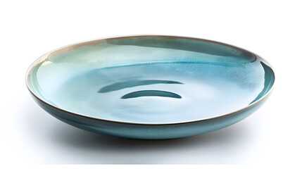 Aufkleber - Beautiful empty ceramic plate isolated on white : Generative AI