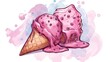Hand drawn cartoon delicious ice cream illustration. cartoons. Illustration logo