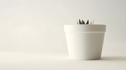 Poster - Empty flower pot isolated on white background : Generative AI